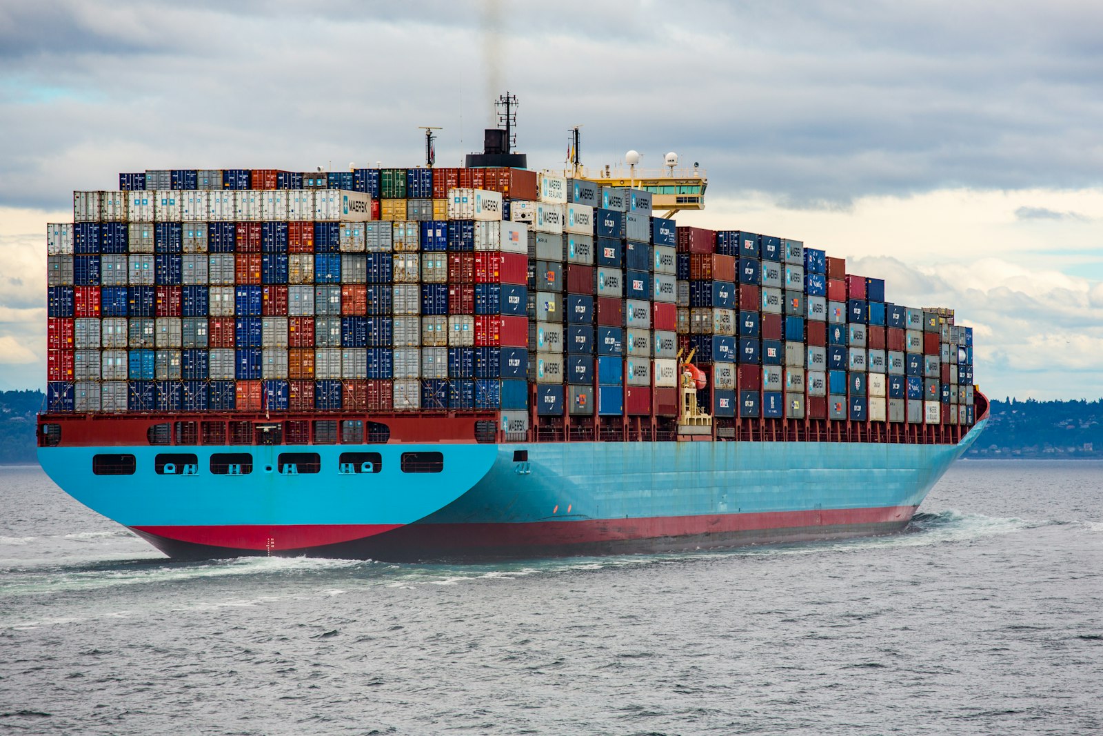 Shipping containers at a port
